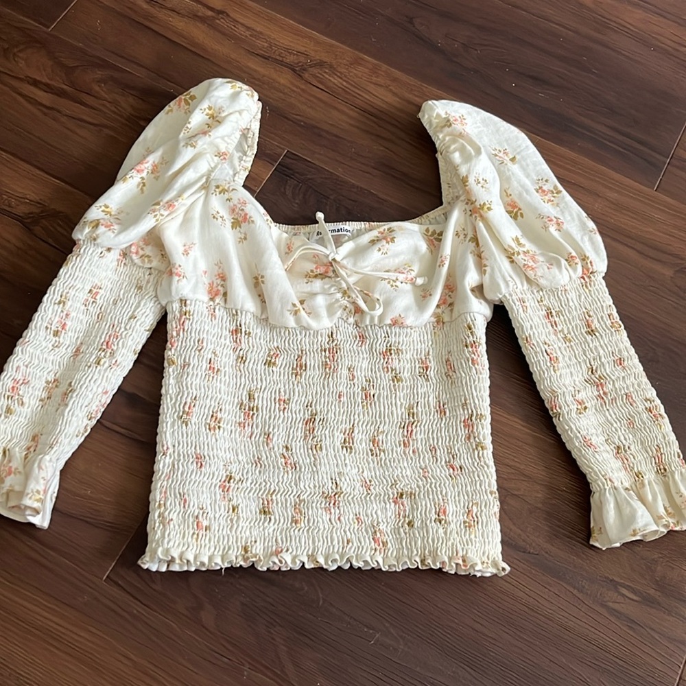 Reformation floral linen top